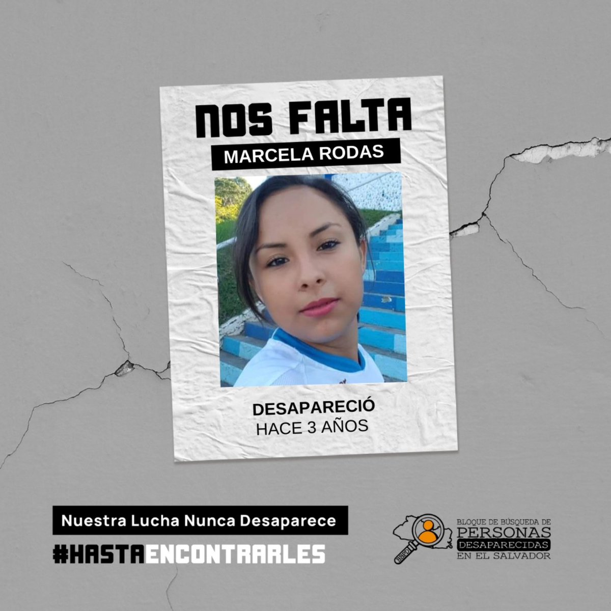 bdebusquedasv's tweet photo. 🚨 🕘 Son las 9 pm del 1 de diciembre de 2024, hora de recordar que nos faltan muchos seres queridos. Nos falta Marcela Rodas, de 21 años, desaparecida hace 67 meses. Nuestra lucha no desaparece #HastaEncontrarles
#HistoriasDeVida #BBPD #PorLosQueNosFaltan https://t.co/IyTC1aAypq