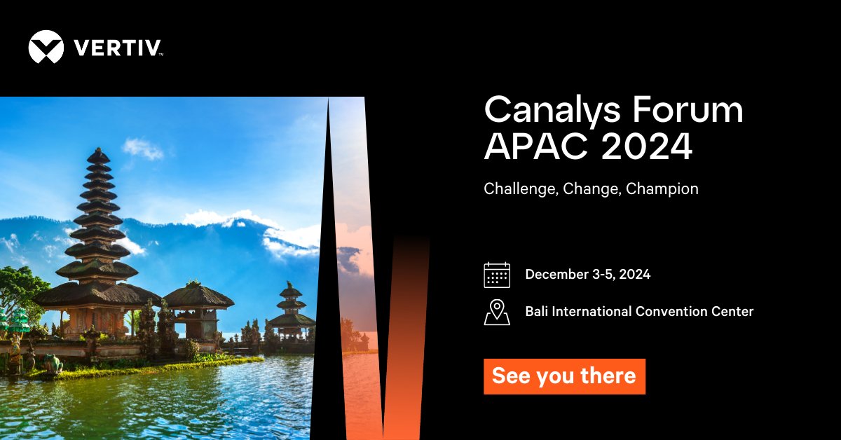 VertivAP's tweet image. See you at Canalys Forum APAC! On December 5th, catch Joe Thomas, Vertiv's director for distribution and longtail for Asia, where he will speak on Gen AI. More details here: ms.spr.ly/6012WAH0s
#CanalysForums2024