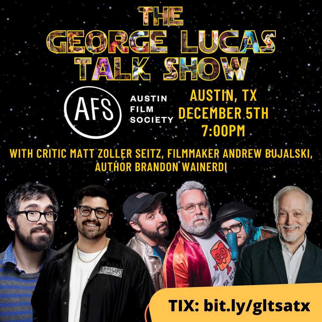 Brandon Wainerdi @ SWCJ (@actuallybrandon) on Twitter photo AUSTIN, TX! This Thursday, come on out to a live <a href="/GLucasTalkShow/">GeorgeLucasTalkShow💥</a>, which is a very real and very funny thing. I’ll be on the panel, alongside some really talented folks, including Watto and Retired Filmmaker George Lucas.
Laugh at everything I say, please. bit.ly/gltsatx AUSTIN, TX! This Thursday, come on out to a live <a href="/GLucasTalkShow/">GeorgeLucasTalkShow💥</a>, which is a very real and very funny thing. I’ll be on the panel, alongside some really talented folks, including Watto and Retired Filmmaker George Lucas.
Laugh at everything I say, please. bit.ly/gltsatx