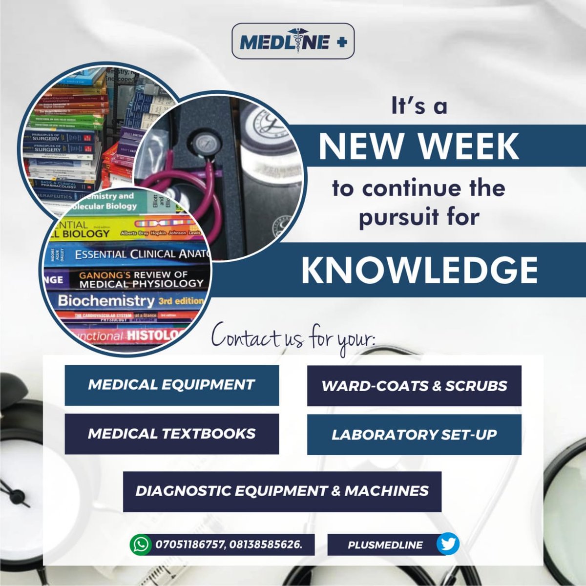 PlusMedline's tweet photo. Medlineplus is your trusted plug for your medical textbooks and equipment.

We offer Affordable prices, Nationwide Delivery &amp; Quality Products. What more could you ask for🎉?

For FREE Recommendations/Purchases, DM/ contact:
🪀https://t.co/TMXhzvc4oC
 #Medlineplus https://t.co/SMiDmWYA74