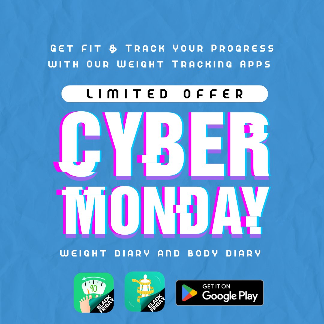 selantoapps's tweet image. Don’t miss out on our Cyber Monday deals! 🎉 Track your fitness progress with our Body Diary and Weight Diary apps, available now! 📲 Start your journey to a healthier you today. 👉 Link in our profile    #CyberMondaySale #WeightTracking #FitnessGoals #TrackYourProgress