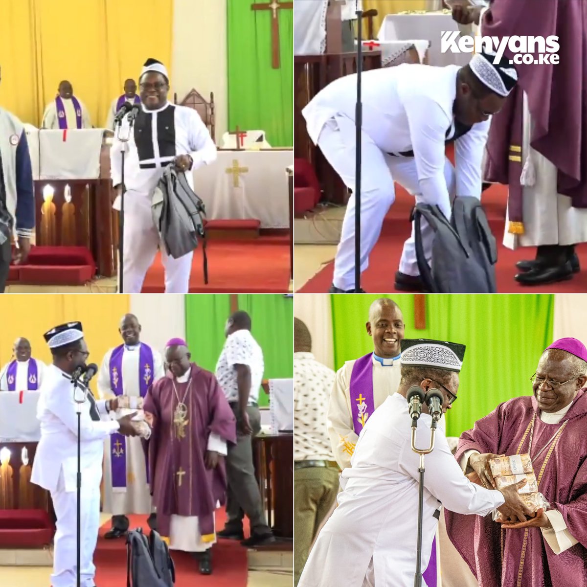 Kenyans's tweet photo. Kenneth Lusaka hands over Ksh5 million cash donated by President Ruto to St. Crispinus Anglican Church in Bungoma https://t.co/bcLvbgLurY