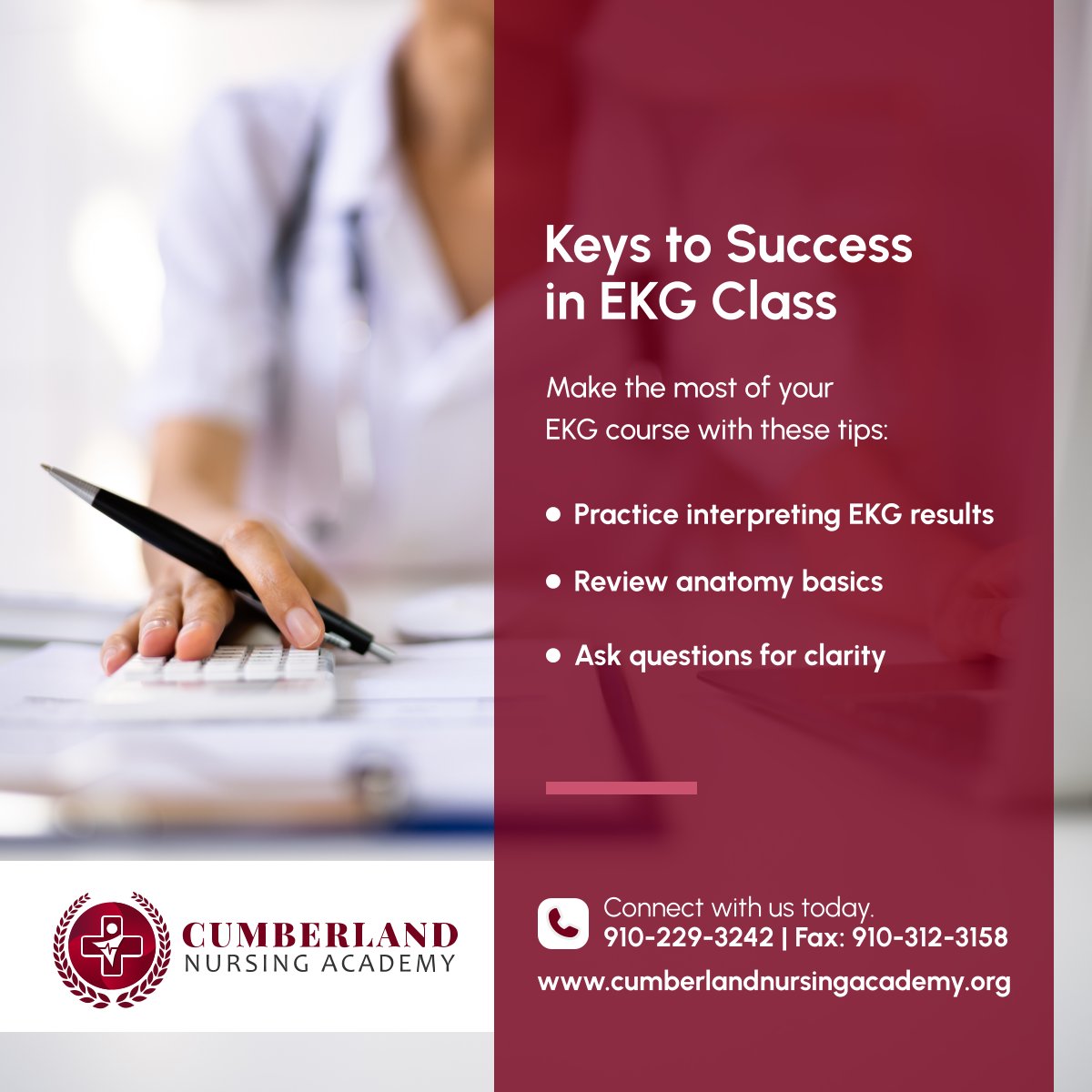 cumberland_nsg's tweet image. Ready to succeed in EKG class? Follow these essential tips for hands-on skills. Join us at Cumberland Nursing Academy! 

#HealthcareTrainingSchool #EKGTips #FayettevilleNC #EKGCourse #HealthcareSuccess