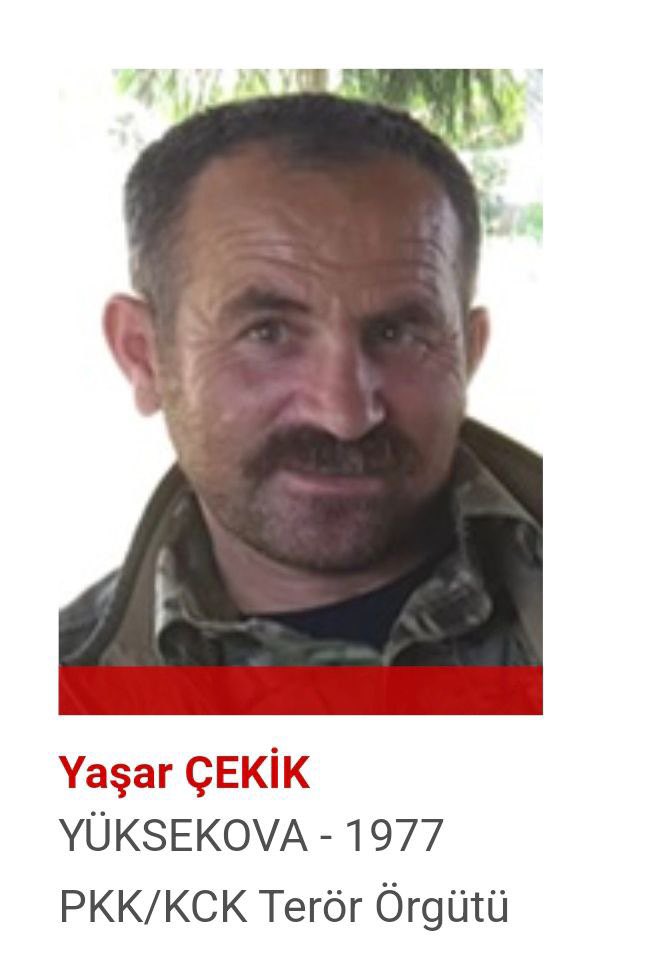 MİT, terörden arananlar listesinde kırmızı kategoride yer alan PKK/YPG’nin sözde liderlerinden Yaşar Hakkari kod adlı Yaşar Çekik’i, Suriye’nin Tel Rıfat bölgesinde düzenlediği operasyonla etkisiz hale getirdi.