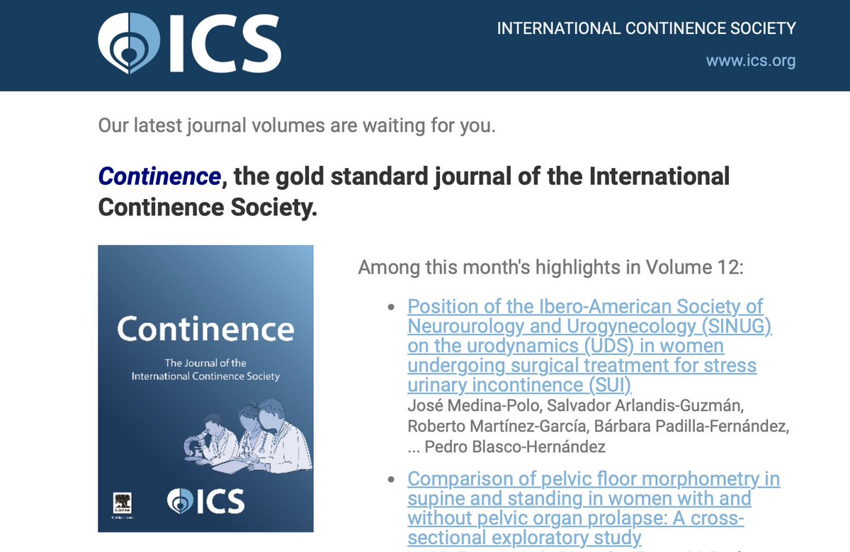 Check <a href="/icsoffice/">ICS</a>  Journals: Top Picks &amp; ICS 2024 Abstract, including the position by <a href="/sinug_org/">SINUG</a> about urodynamics before stress urinary incontinence incontinence
sciencedirect.com/science/articl…