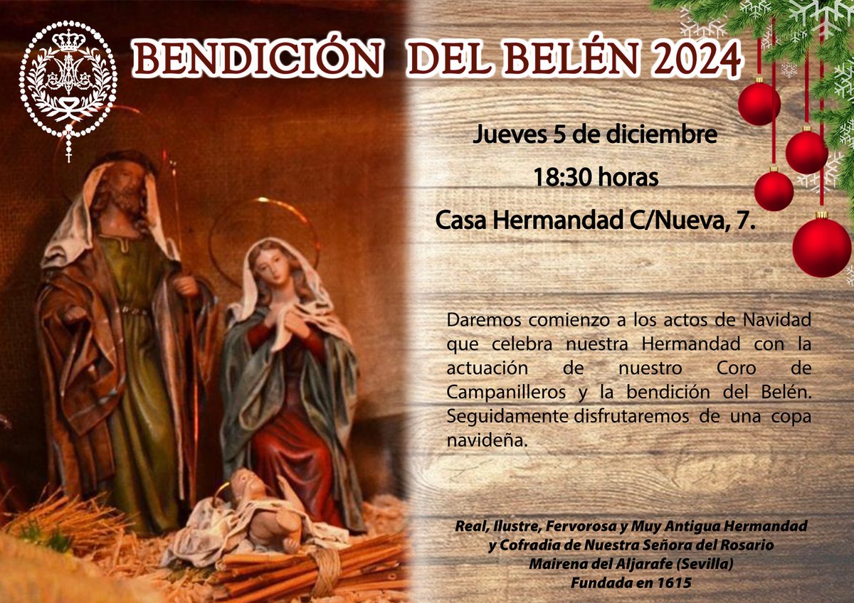 🌠 𝗕𝗘𝗡𝗗𝗜𝗖𝗜𝗢́𝗡 𝗗𝗘𝗟 𝗕𝗘𝗟𝗘́𝗡.

 🗓 Próximo jueves 5 de diciembre 

🕕 A las 18:30 horas.

¡¡Os esperamos!!