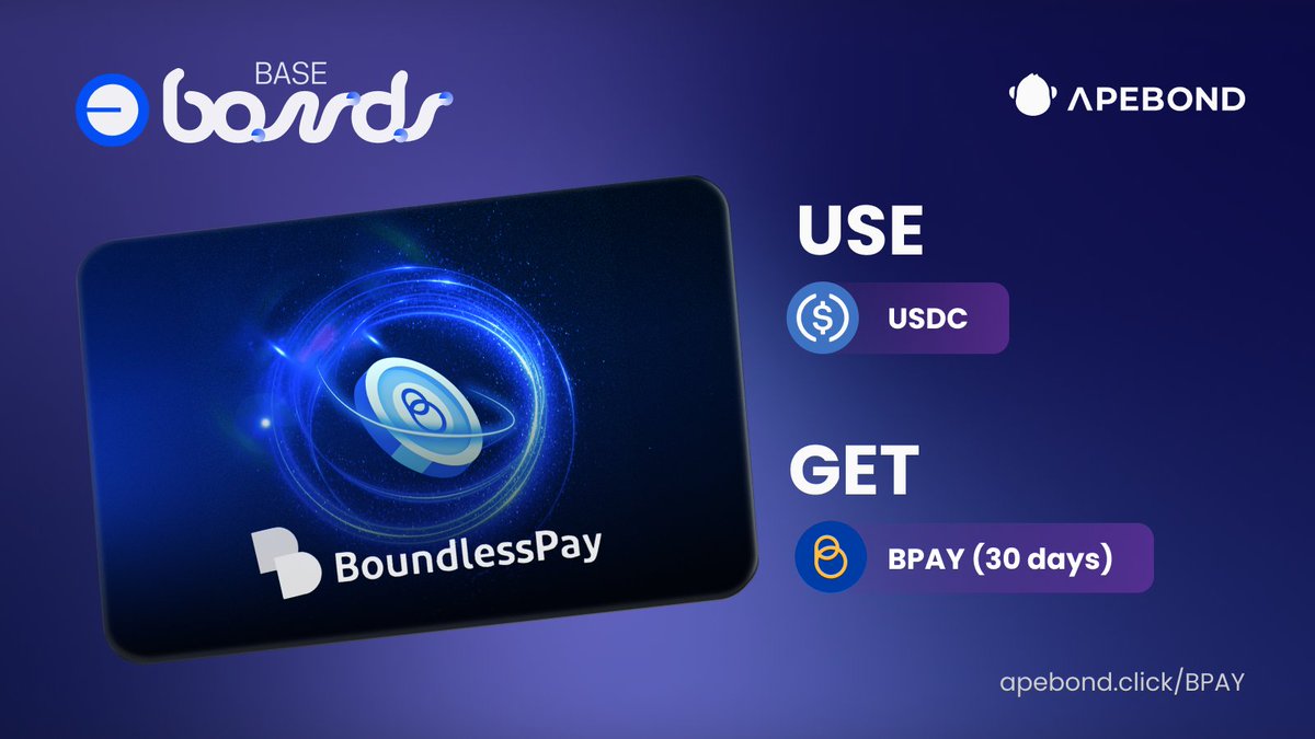 GM!
<a href="/ApeBond/">ApeBond</a> has teamed up with BoundlessPay to bring you something special.  For a limited time, enjoy discounts when you buy $BPAY token through apebond.click/BPAY . Don’t miss out—grab your chance to save and grow! 🚀 <a href="/boundlesspay/">Boundlesspay</a>

 #BPAY #Apebond #BoundlessPay