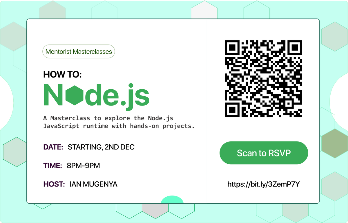 They say Node.js has a steep learning curve. We say, sawa, let's curve it out one piece at a time.

Every Monday from 8PM, <a href="/McBooll/">IanMcbull</a> will be exploring this JavaScript run-time with hands-on projects.
You need these classes so sign up.

And don't forget to apply for roles this Dec.