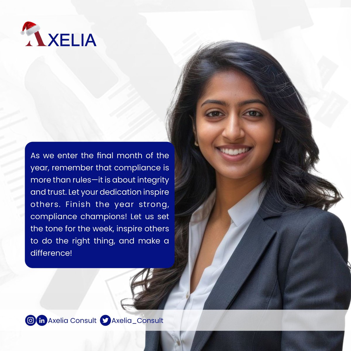 Axelia_Consult's tweet photo. As we enter the final month of the year, remember that compliance is more than rules—it is about integrity and trust. Let your dedication inspire others. 

#Thread⬇️ https://t.co/xkjo5SxCiV