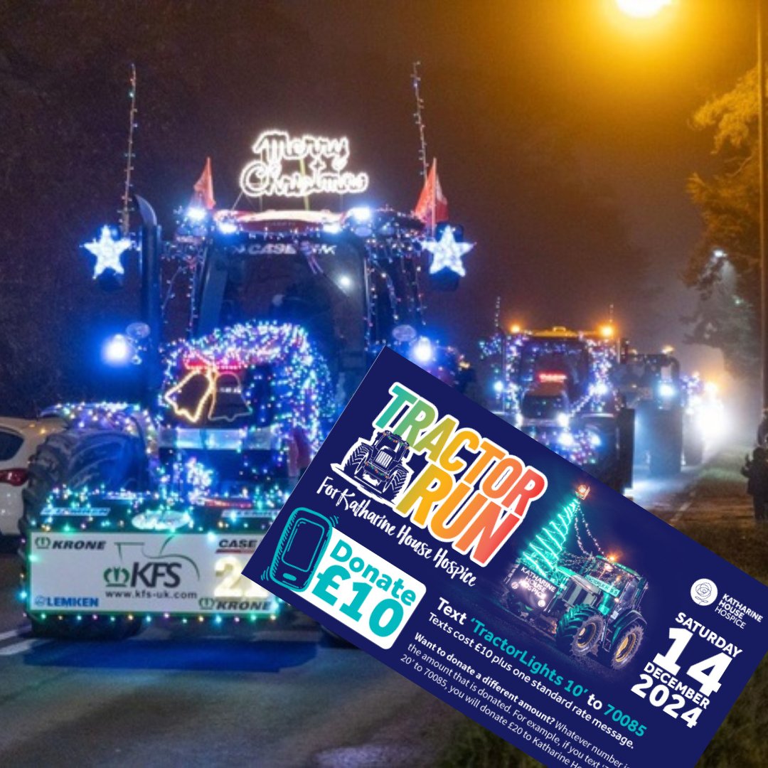RevPRuk's tweet image. It’s #IlluminationStreetWeek but we’re most excited for the Christmas tractor run on Sat 14 Dec. Raising money for Katherine House Hospice - THE best way to illuminate your street!!

#FestiveLights #HolidayDecorations #CommunitySpirit #HolidayCheer #PRagency