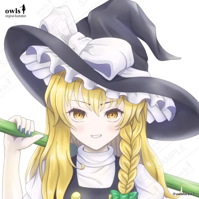 今月最初のイラスト。魔理沙が完成しました。#魔理沙 #東方イラスト 