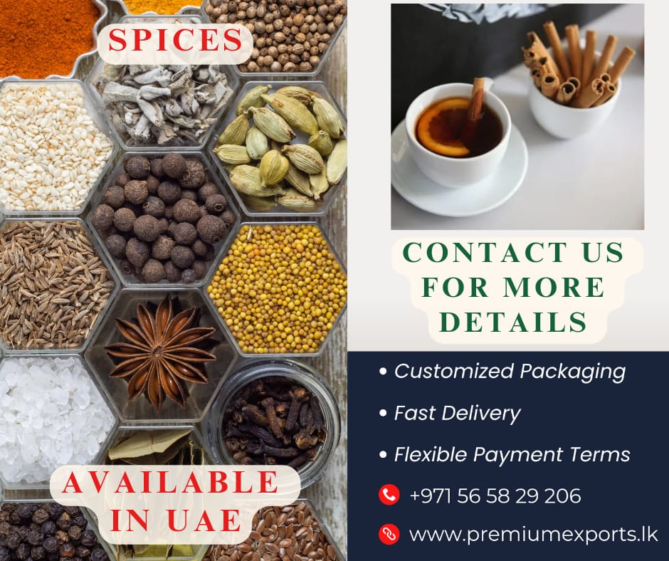 Ceylon Premium SPICES from Sri Lanka……
For more details, visit/Contact us…. premiumexports.lk

#spices #food #foodie #herbs #indianfood #foodporn #indianspices #cooking #healthyfood #instafood #organic #foodphotography #healthy #homemade #yummy #masala #spice #foodblogge