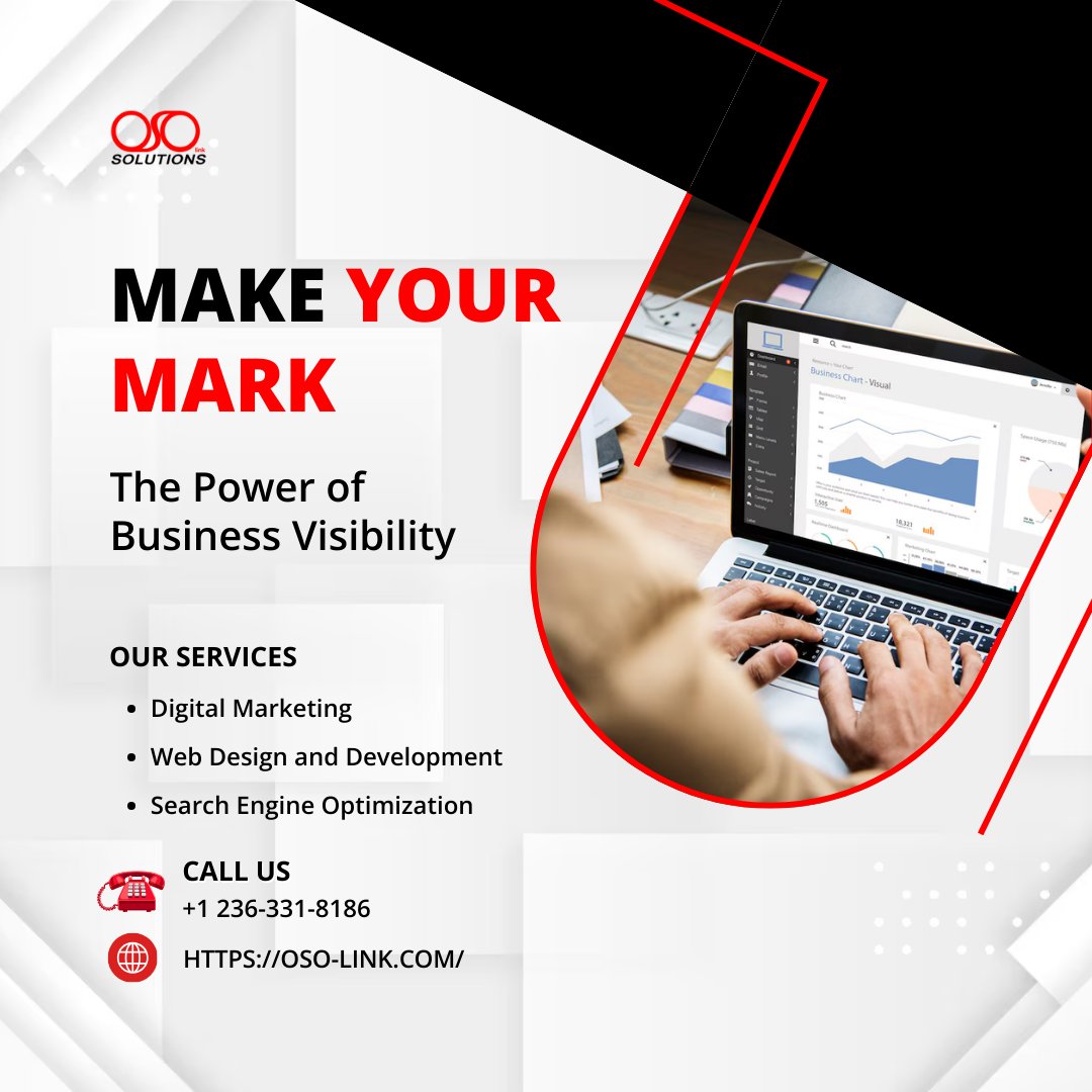 osolinkcanada's tweet image. From a stunning website to strategies that amplify your reach, we help you make a lasting impact online. Let’s turn your vision into visibility!

CONTACT US HERE:
info@oso-link.com
+1 236 331 8186
oso-link.com

#BusinessVisibility #DigitalMarketing #WebDesignSolutions