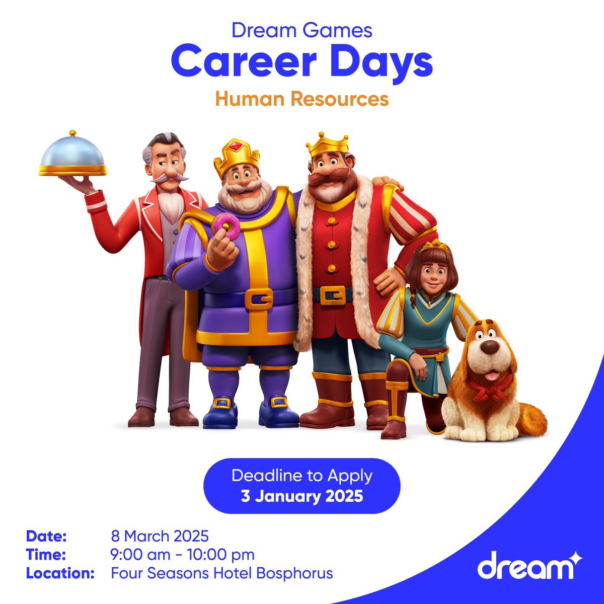 Join Us for Dream Games Career Days!

Are you a 4th-year university student eager to start your journey in the mobile gaming industry? Take the first step by attending our event, where you’ll gain global insights from our HR team, participate in hands-on experience, and learn