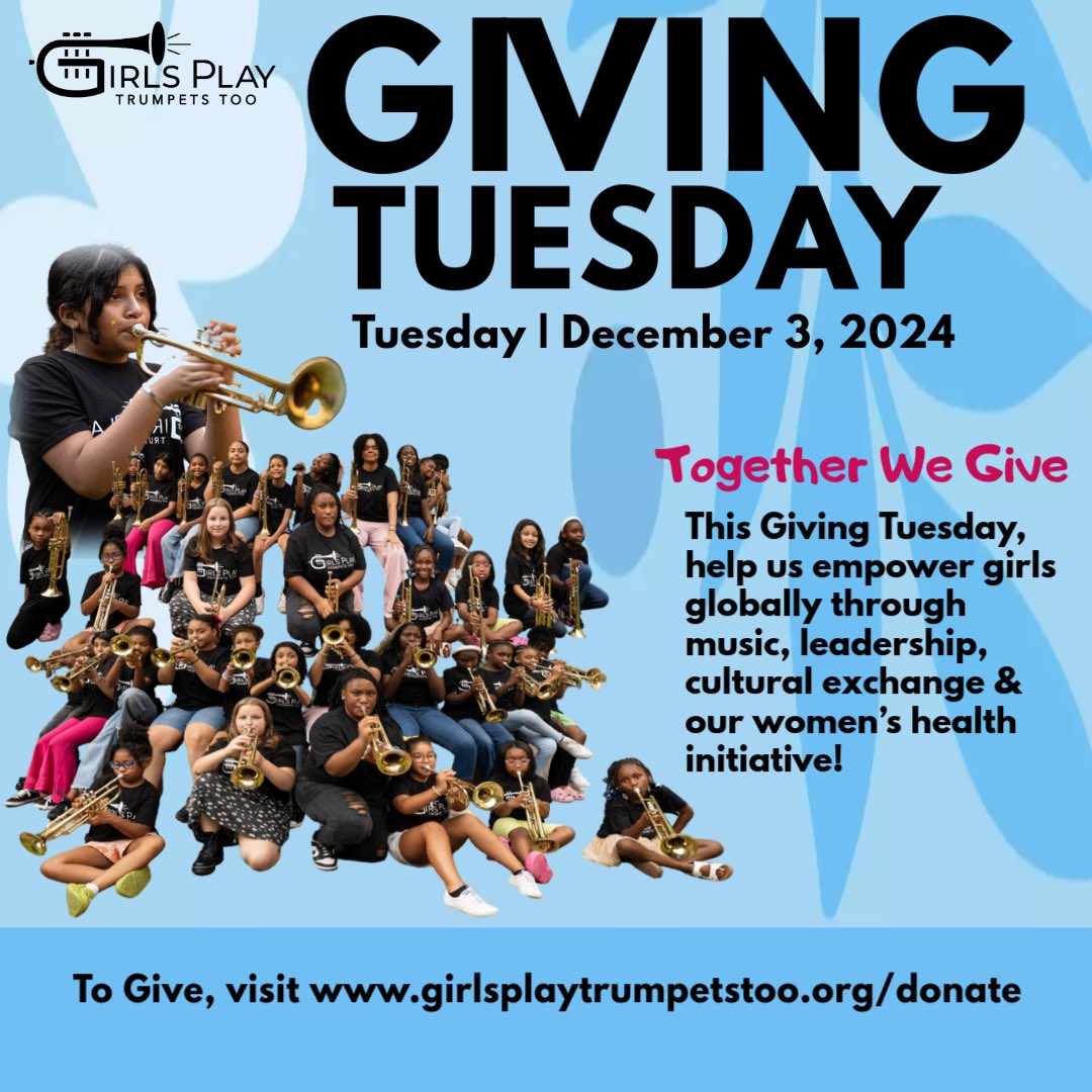 This Giving Tuesday, Empower the Next Generation with Girls Play Trumpets Too!

Join us this Tuesday, Dec. 3, for Giving Tuesday as we launch our Cultural Exchange and Women’s Health Initiative! 

conta.cc/3Ou77zg
