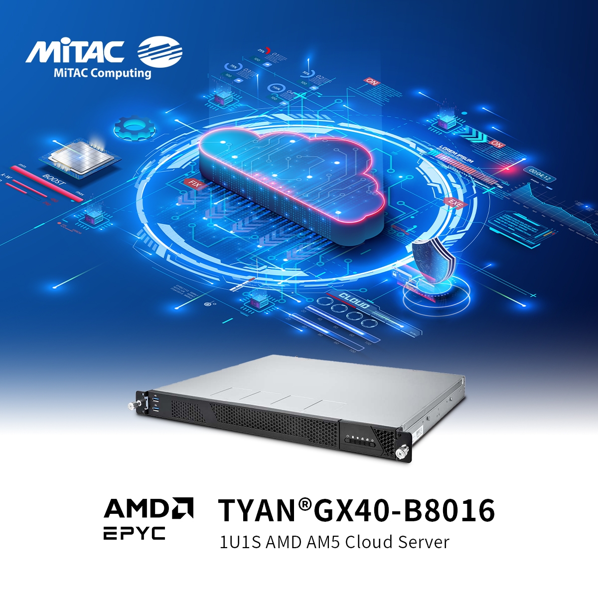MiTACcomputing's tweet image. 🌐 Meet the GX40-B8016: A cloud server with #AMD EPYC 4004, DDR5-5200, PCIe Gen.5 x16, 4 SATA, and 2 NVMe M.2. Energy-efficient and scalable, it’s perfect for modern data centers.
Explore more: pse.is/GX40_B8016
#CloudComputing #ServerTechnology #MiTACComputing