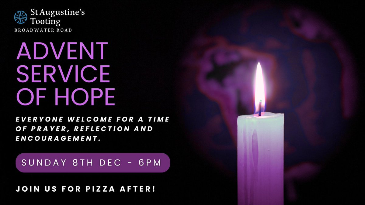 During #Advent, Christians wait in the darkness, crying in the wilderness, "Come, Lord Jesus!"

Join us at St Augustine's Church, Tooting at 6pm on Sunday 8th December, for music, silence and reflection at our Advent Service of Hope.