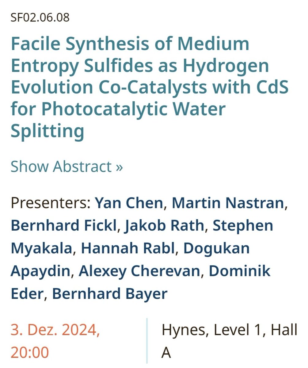 Bernhard C. Bayer (@nanobayer) on Twitter photo 2D+ PostDoc <a href="/BernhardFickl/">Fiber</a> & PhD student Yan Chen presenting at #F24MRS <a href="/Materials_MRS/">Materials Research Society (MRS)</a> in Boston 🇺🇲! Bernhard's talk NM01.01.05 on #graphene #CVD on #steels & Yan's poster SF02.06.08 on medium #entropy #sulfides for #photocatalysis! 🎓🥼🥳 <a href="/chemistry_tuw/">Faculty of Technical Chemistry, TU Wien</a> <a href="/tu_wien/">TU Wien</a> <a href="/ERC_Research/">European Research Council (ERC)</a> 2D+ PostDoc <a href="/BernhardFickl/">Fiber</a> & PhD student Yan Chen presenting at #F24MRS <a href="/Materials_MRS/">Materials Research Society (MRS)</a> in Boston 🇺🇲! Bernhard's talk NM01.01.05 on #graphene #CVD on #steels & Yan's poster SF02.06.08 on medium #entropy #sulfides for #photocatalysis! 🎓🥼🥳 <a href="/chemistry_tuw/">Faculty of Technical Chemistry, TU Wien</a> <a href="/tu_wien/">TU Wien</a> <a href="/ERC_Research/">European Research Council (ERC)</a>