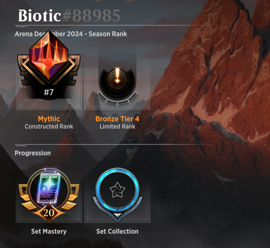 Got Rank 7 in Magic the Gathering