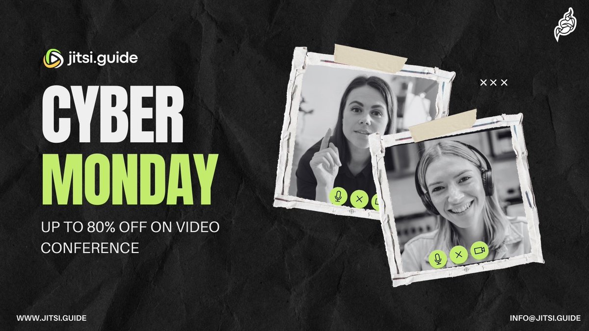 jitsiguide's tweet image. 🎉 Cyber Monday: Up to 80% OFF on Jitsi Installation! Don’t Miss Out! 🚀

#cybermonday2024 #jitsiinstallation #TechDiscount #VideoConferencing #RemoteWorkSolution #Jitsi #JitsiMeet #CyberMonday #CyberWeek #CyberMondaySale #hunter #wandanara