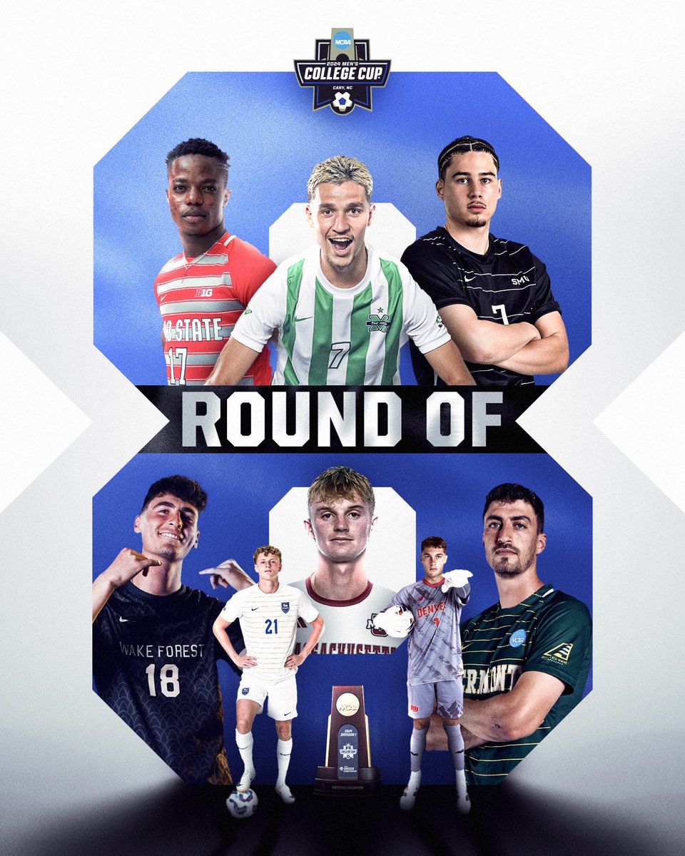 NCAASoccer's tweet photo. Up next: Round of 8️⃣

#NCAASoccer https://t.co/O7gec9RsUN