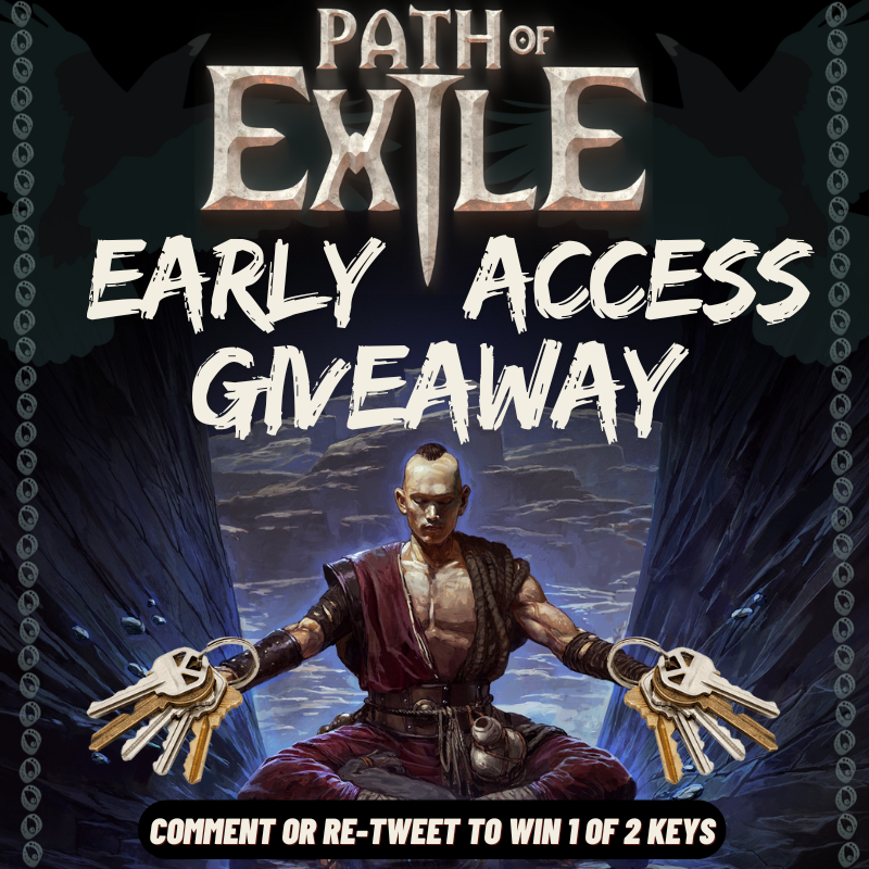 Tala Moana Exiles! Odin's Eye Gaming is doing a Path of Exile 2 Early Access Key giveaway. Comment on or retweet this post by December 6th for a chance to win one of two EA Keys! Make sure to stop by the discord to join in on the post launch discussion and share build ideas.