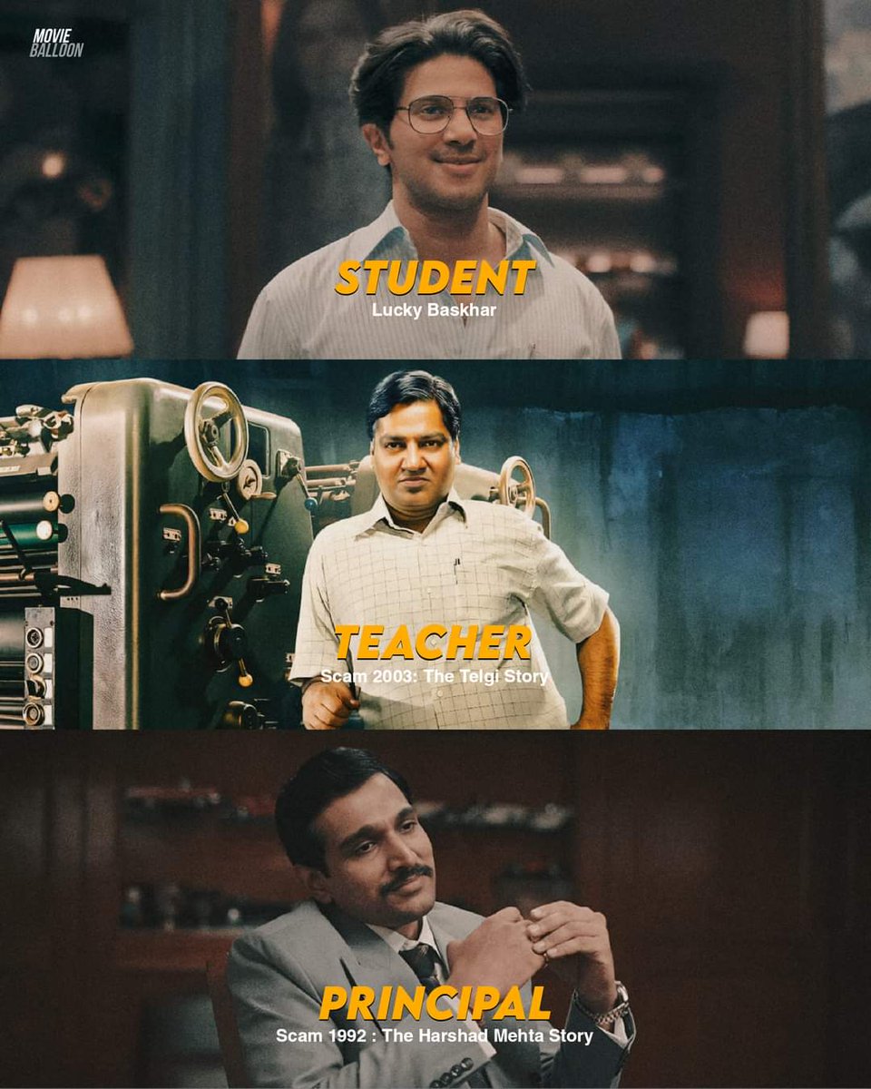 BhanuTeja91221's tweet photo. Use loopholes correctly
Baskhar Meets Mehta & Telgi
#LuckyBaskhar
#scam1992
#scam2003
#DulquerSalmaan #HarshadMehta #LuckyBaskharOnNetflix https://t.co/TZmoEaKs1S