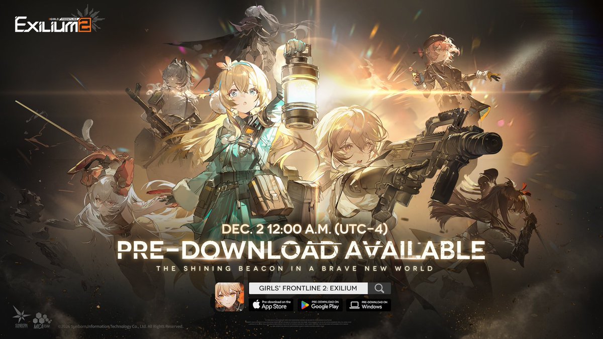 Girls' Frontline 2: Exilium Pre-Download Is Now Available Across Platforms!

Hello, Commanders!

The official release for GIRLS' FRONTLINE 2: EXILIUM will officially begin on December 3rd at 08:00 a.m. (UTC-4), and the pre-download is now available!

Before you embark on your new