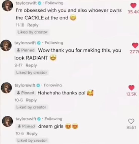 natashaevans5's tweet photo. 4 taylor comments &amp; 10 taylor likes… in my heart I need to believe the answer is yes https://t.co/6XtDKFtzF3