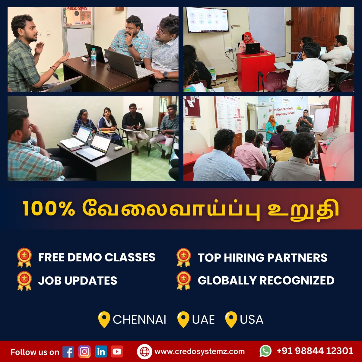 credosystemz's tweet photo. 🔸 100% வேலைவாய்ப்பு உறுதி 
🔸 உயர்ந்த தொழில்நுட்பம் 
🔸 எளிதில் கற்றுக் கொடுக்கப்படும் 
🔸 அதிக சம்பள வாய்ப்பு

Ready to kickstart your career in tech? Join us at Credo Systemz

#Placement #placements #training #credosystemz #freshercourses #jobsuccess #fullstackprogram #reactjs https://t.co/9ygjE5Q9BS