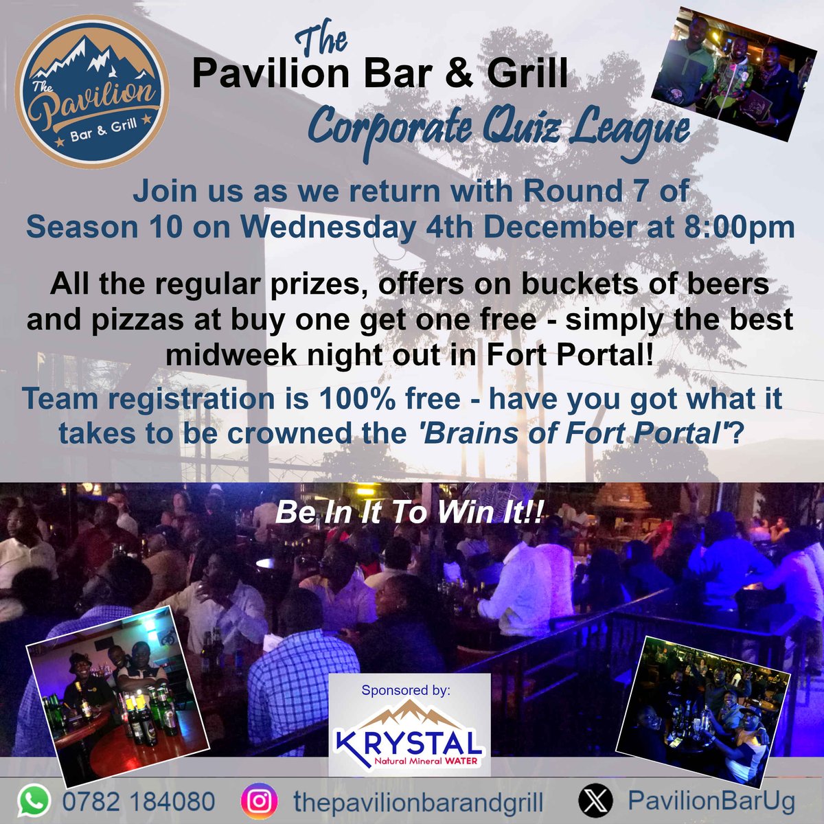 PavilionBarUg's tweet image. Join us this week for the penultimate edition of Season 10 - with everything to play for at the top!

Prizes for round and overall winners on the night so  there&apos;s every reason to get involved - be in it to win it!

#quiznights #funtimes #greatnightsout