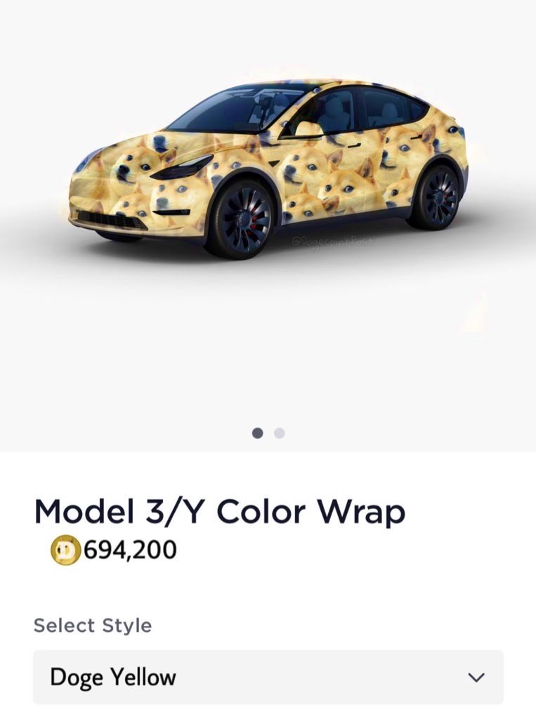 TeslaModelDoge's tweet photo. Feels like my dream to buy a Tesla with 
Dogecoin $DOGE is getting closer 🙏 https://t.co/UApAkrz9sv