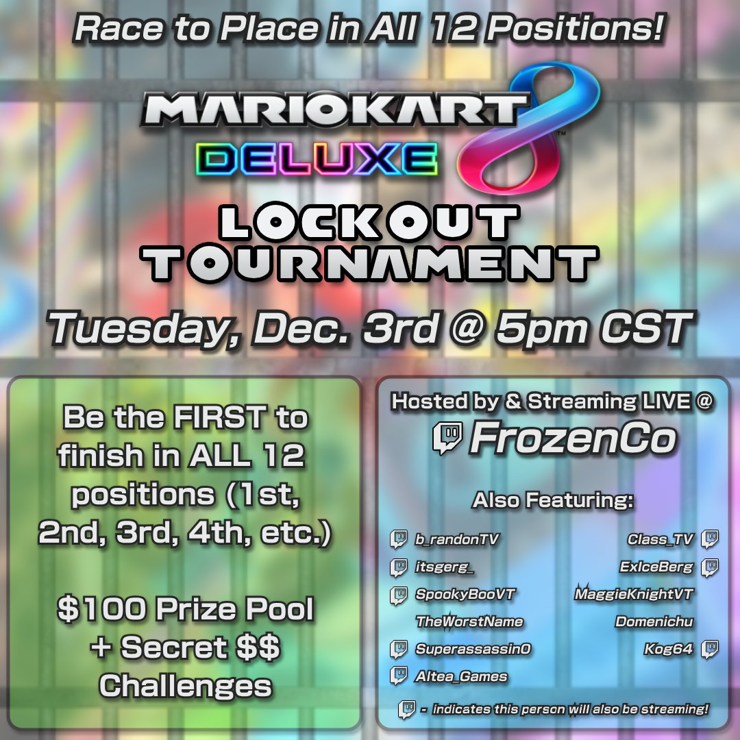 Friendly Mario kart tournament starting this upcoming Tuesday!!! Filled with a bunch a lovely individuals to race with. Graphic made by <a href="/b_randonTV/">B Underscore✨</a>  the cuite