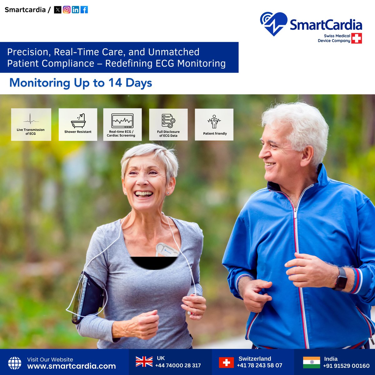 Transforming ECG Monitoring with Precision, Real-Time Care, and Exceptional Patient Compliance. SmartCardia’s 7-Lead ECG Patch guarantees ongoing, high-quality cardiac monitoring, providing real-time data for precise arrhythmia detection. #HealthcareInnovation #ECG #PatientCare
