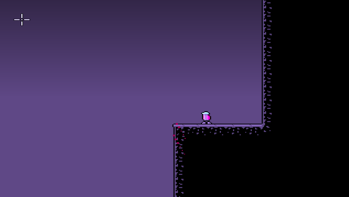 Remade the tileset and i'm more satisfied with the result! also changed blood's color to make it fit with the color palette as well as changing the background color to be a gradient, looks quite better #pixelart #gamedev