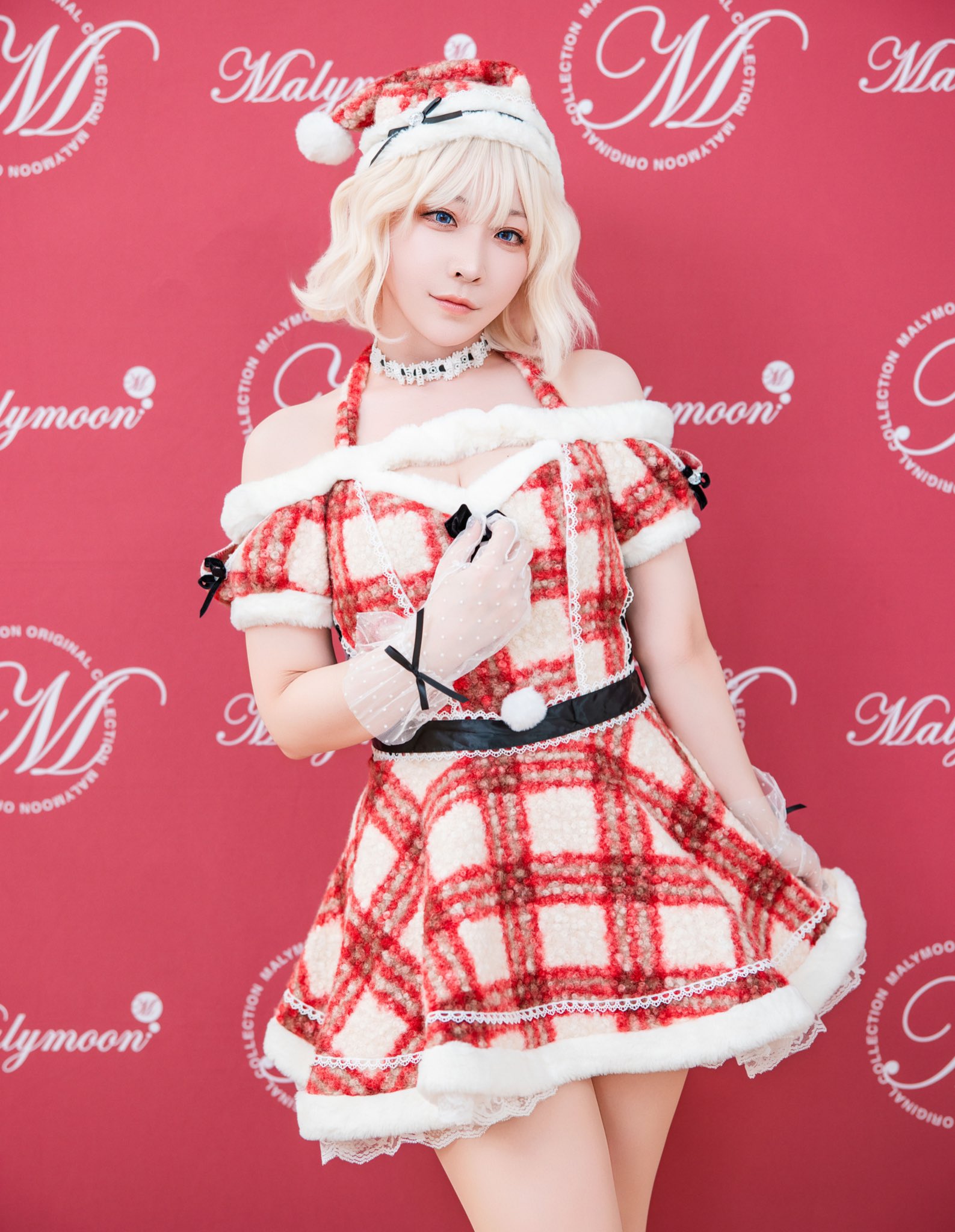 Malymoon スノーフレークチェックサンタ 5点セット マリームーン グレー