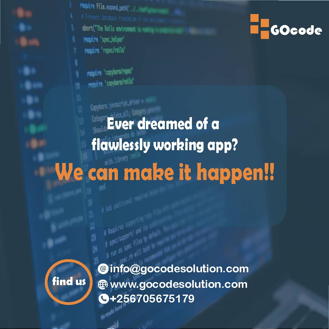 Go_Code6's tweet image. Your dream of owning an app is within reach. Let's bring your vision to life.
Contact us today. We will do the rest.
info@gocodesolution.com or 0705675179