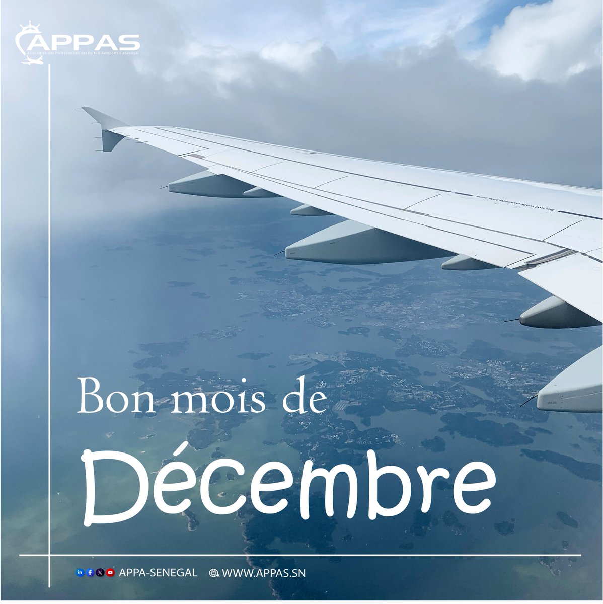 appa_senegal's tweet photo. L'Association des Professionnelles des Ports et Aéroports du Sénégal vous souhaite un très bon mois de décembre.

#ports #appas #appasenegal #aeroport #association #senegal #kebetu #décembre https://t.co/3wFoJ08Oq0