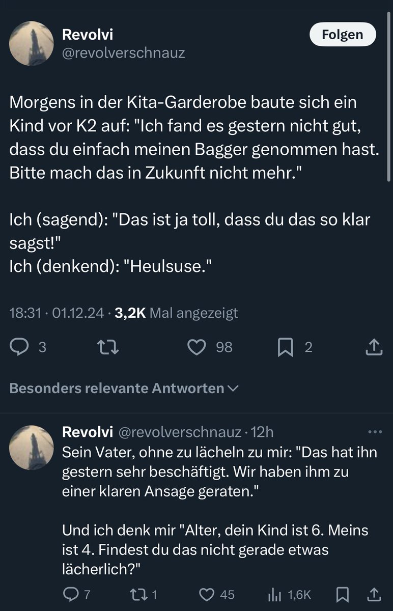 Ein Kind beschäftigt etwas, es spricht mit den Eltern drüber und kommuniziert am nächsten klar, was es nicht gut fand. 
Elter vom anderen Kind ist angepisst deshalb und findet es peinlich. Wtf???