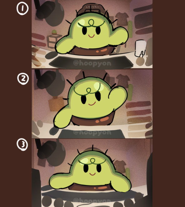 ぐちつぼさんのオリジナルPCのイラスト制作いたしました！壁紙のラフはアングルを少し変えて3案提出していました。
ケース裏側までたくさん🌵詰め込まれてますので、ぜひご確認ください🙇‍♂️