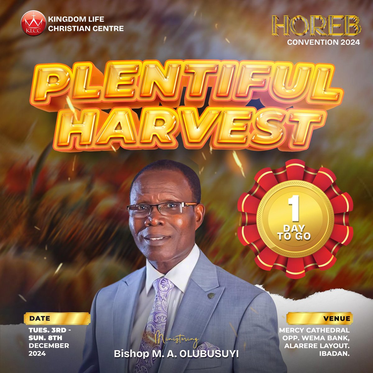 KindomYalivKlcc's tweet photo. A good way to start the week is a remembrance of how harvestful the season is. We are ready! We are expectant! Spread the word!!! HARVEST IS HERE! Horeb starts tomorrow. #KLCC #HorebConvention #Harvest #PlentifulHarvest https://t.co/4Meta6o5PP