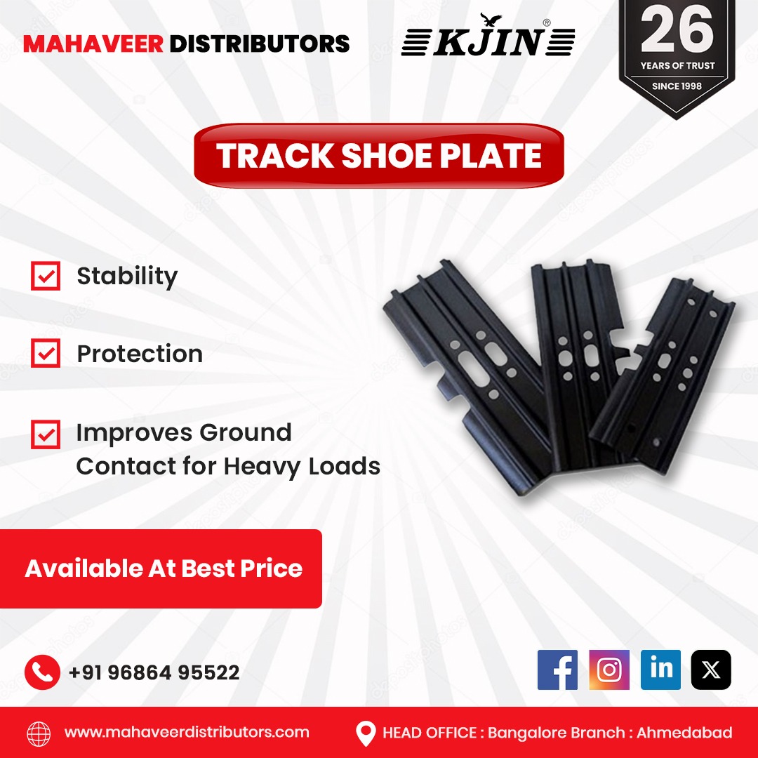 mahaveeritr's tweet image. Enhance performance with Track Shoe Plates! Stability, protection, and ground contact for heavy loads—best price guaranteed!

#MahaveerDistributors #KJIN #TrackShoePlate #HeavyDuty #Stability #Protection #GroundContact #HeavyLoads #MachineryParts #Durable #BestPrice