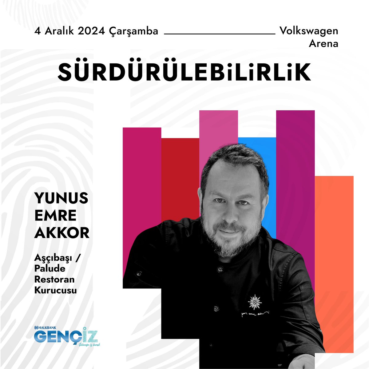Gastronomide sürdürülebilirlik ve gelenekten geleceğe lezzetler #Gençİz Zirvesi’nde! Osmanlı ve Ortadoğu mutfağı uzmanı, ödüllü şef Yunus Emre Akkor, mutfak sanatında sürdürülebilirliğin önemini gençlerle paylaşacak.