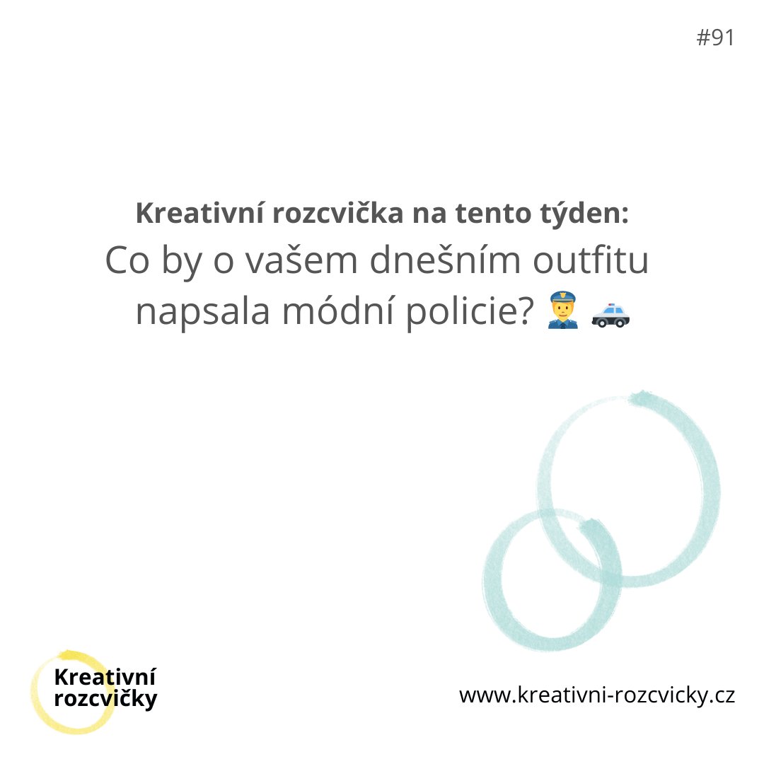 Pondělní kreativní rozcvička #91

👉 Co by o vašem dnešním outfitu napsala módní policie? 👮 🚓

Blíží se čas vánočních svetrů, takže váš dnešní outfit je určitě oproti nim vkusný. 

Zkuste vtipně popsat svůj dnešní outfit, ať se trochu poučím co frčí. 

 #KreativniRozcvicka