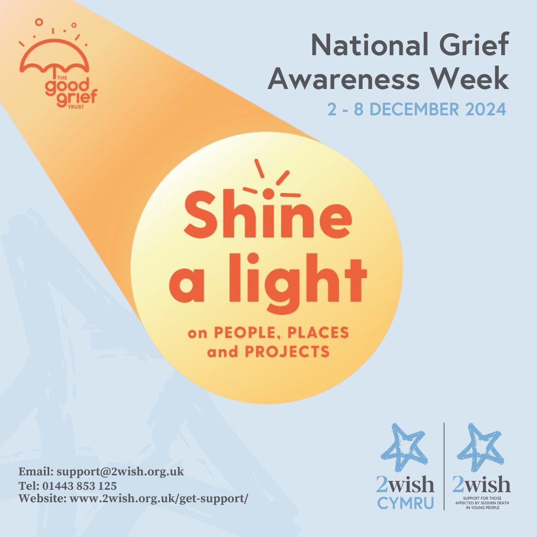 This week is #NationalGriefAwarenessWeek 

We'll be sharing some of the many ways we help individuals and families navigate bereavement, and the importance of talking about grief.

To learn more about the support services we offer, visit 2wish.org.uk/get-support/

#NGAW2024