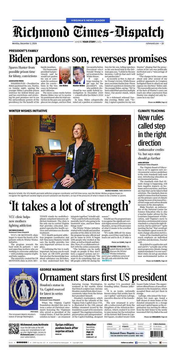 A look at Monday's Richmond Times-Dispatch. Become a subscriber now at richmond.com/members.