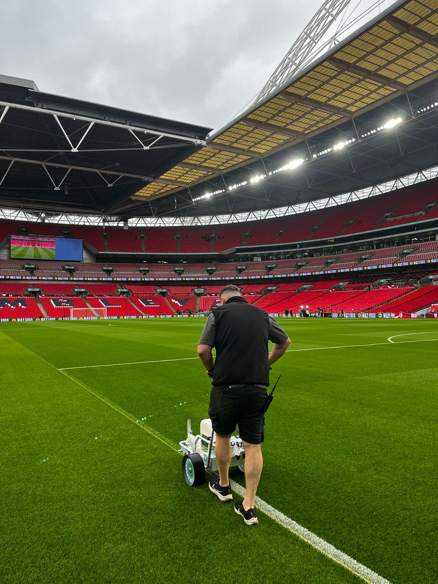 Great way to end another Wembley season. Was given the opportunity the mark the hallowed turf for the Lionesses match. Followed by the Grounds staff match last night! 
The long days and hard work throughout the year is always made easier when you're surrounded by a great team.