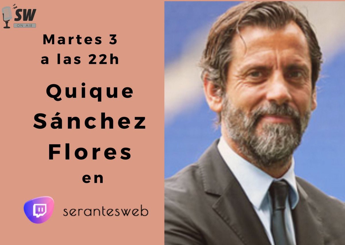 SerantesWeb (@seranteso) on Twitter photo 🗓️El próximo Martes a las 22h seguimos con la camiseta del Futbol Vintage en #twitch
Disfrutaremos de
⚽️Quique Sanchez Flores
Mito del fútbol español como jugador y entrenador <a href="/valenciacf/">Valencia CF</a> <a href="/realmadrid/">Real Madrid C.F.</a> <a href="/RealZaragoza/">Real Zaragoza</a> <a href="/Atleti/">Atlético de Madrid</a> <a href="/GetafeCF/">Getafe C.F.</a> <a href="/SevillaFC/">Sevilla Fútbol Club</a>
☑️ Nos sigues en twitter?? 🗓️El próximo Martes a las 22h seguimos con la camiseta del Futbol Vintage en #twitch
Disfrutaremos de
⚽️Quique Sanchez Flores
Mito del fútbol español como jugador y entrenador <a href="/valenciacf/">Valencia CF</a> <a href="/realmadrid/">Real Madrid C.F.</a> <a href="/RealZaragoza/">Real Zaragoza</a> <a href="/Atleti/">Atlético de Madrid</a> <a href="/GetafeCF/">Getafe C.F.</a> <a href="/SevillaFC/">Sevilla Fútbol Club</a>
☑️ Nos sigues en twitter??