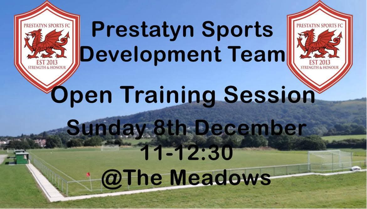 Prestatyn Sports newly formed Development team are joining the Development League on January. We're looking to build a squad for the Development but more importantly a pathway to the first team. So if you're 16+ and would like to play please get in contact