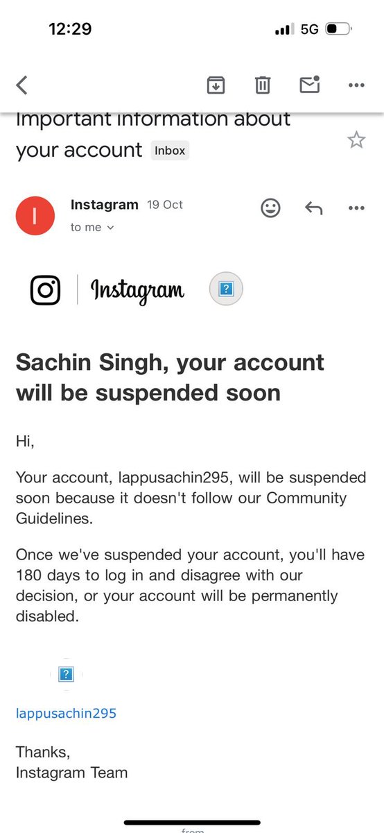 satyendra_manth's tweet photo. @Instagram @MetaSupport 
I am receiving emails saying my account (username: lappusachin295) will be suspended soon, but there is no issue with my account. Please verify and assist. https://t.co/vc9itHK3gO